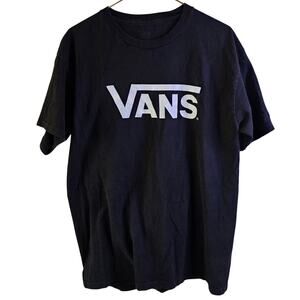 Vans Off The Wall Men's Medium Black Classic Drop V Logo Graphic T-Shirt Skate